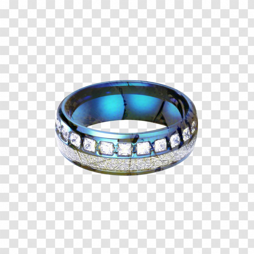 Cobalt Blue Bangle Ring Silver Transparent PNG