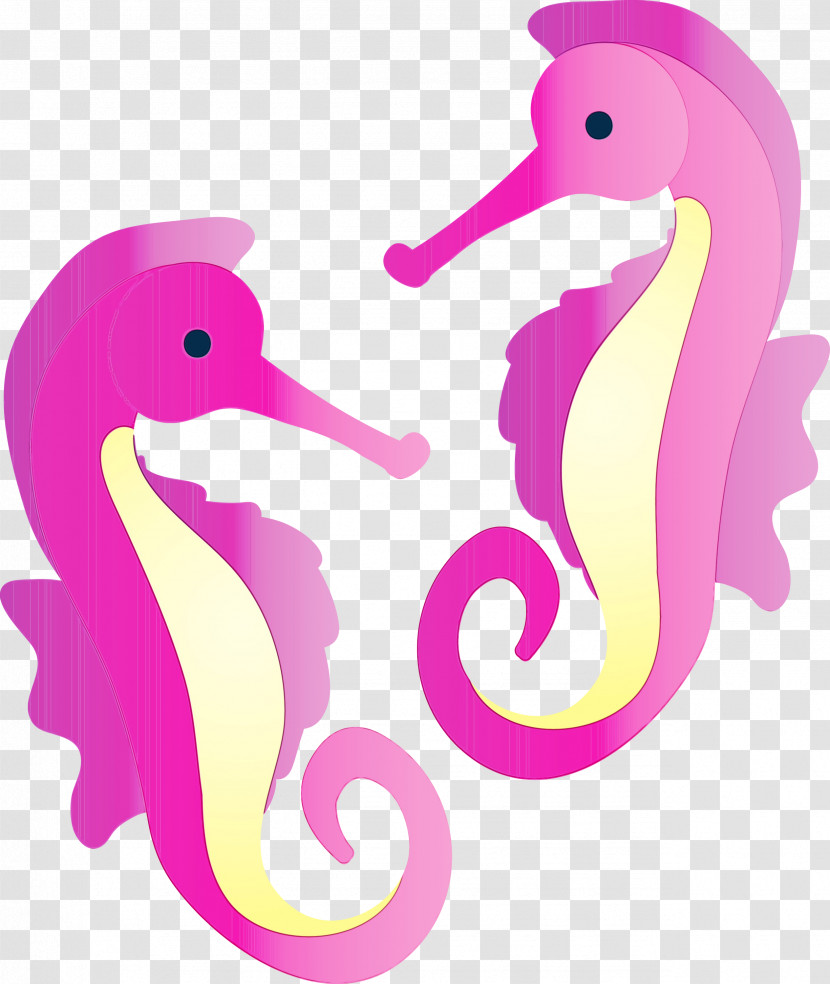 Seahorse Pink Beak Bird Transparent PNG