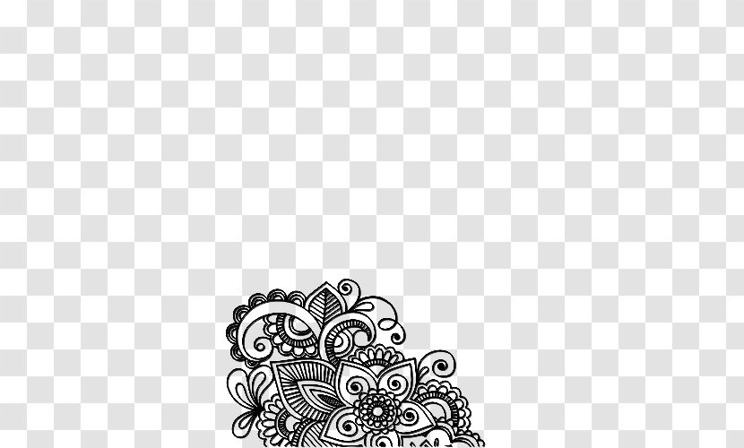 Tattoo Mehndi Henna Sticker - Flower Black Transparent PNG