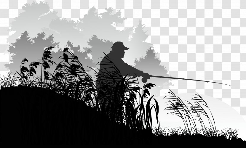 Silhouette Fisherman Illustration - Figures Transparent PNG