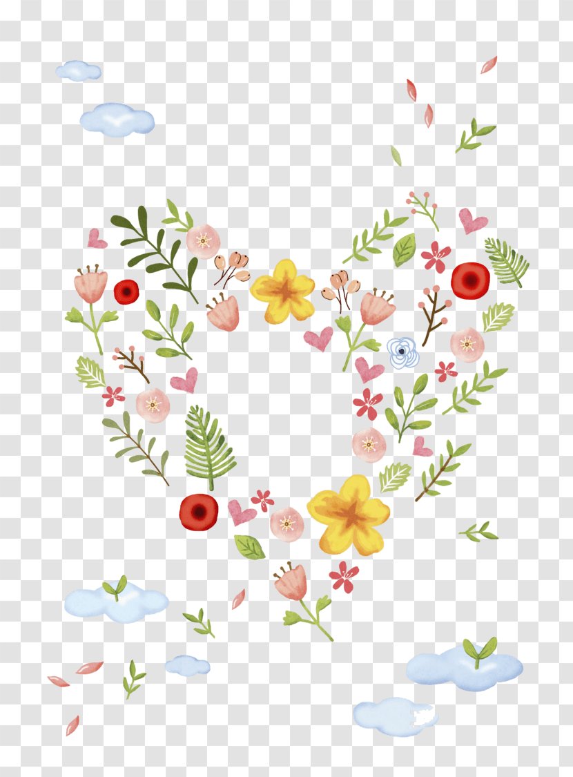 Clip Art Illustration Image Floral Design - Heart - Watercolor Flower Border Transparent PNG