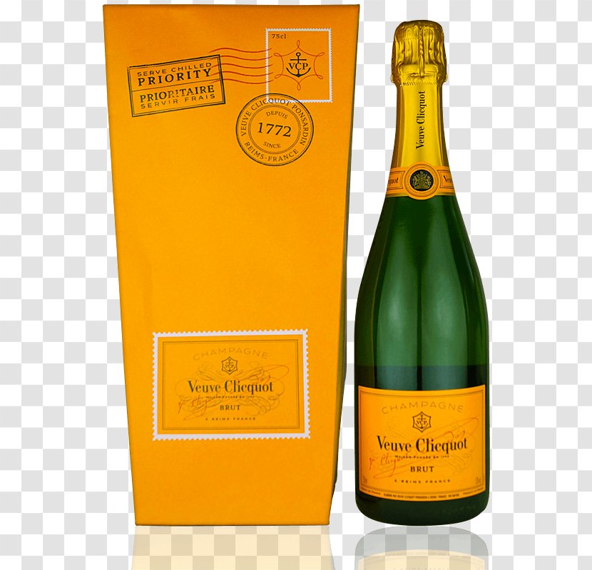 Champagne Glass Bottle Veuve Clicquot - Alcoholic Beverage Transparent PNG