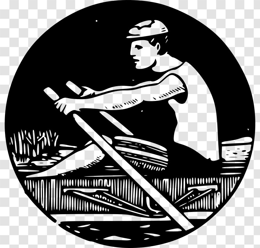 Rowing Indoor Rower Boat Clip Art - Monochrome Transparent PNG