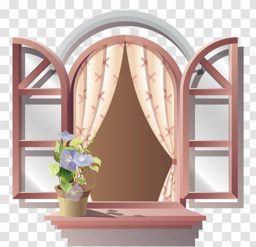 Window Flowerpot Cartoon - Home - Windows Transparent PNG