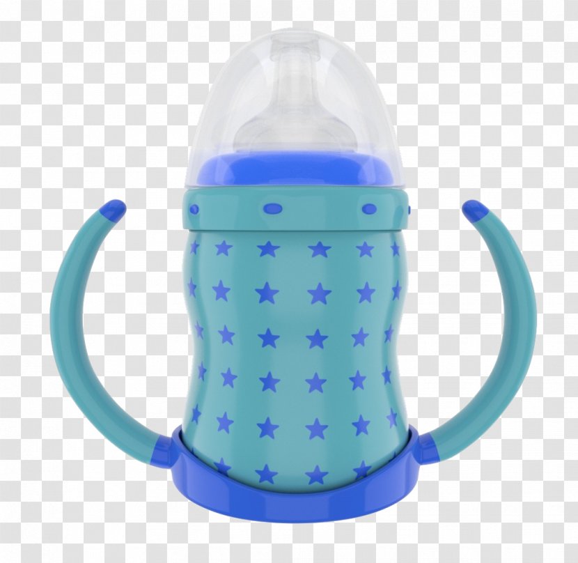 Baby Bottle 3D Computer Graphics Modeling - Watercolor - Blue Star Transparent PNG