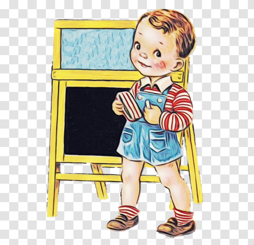 Cartoon Child Toddler Blackboard Play Transparent PNG