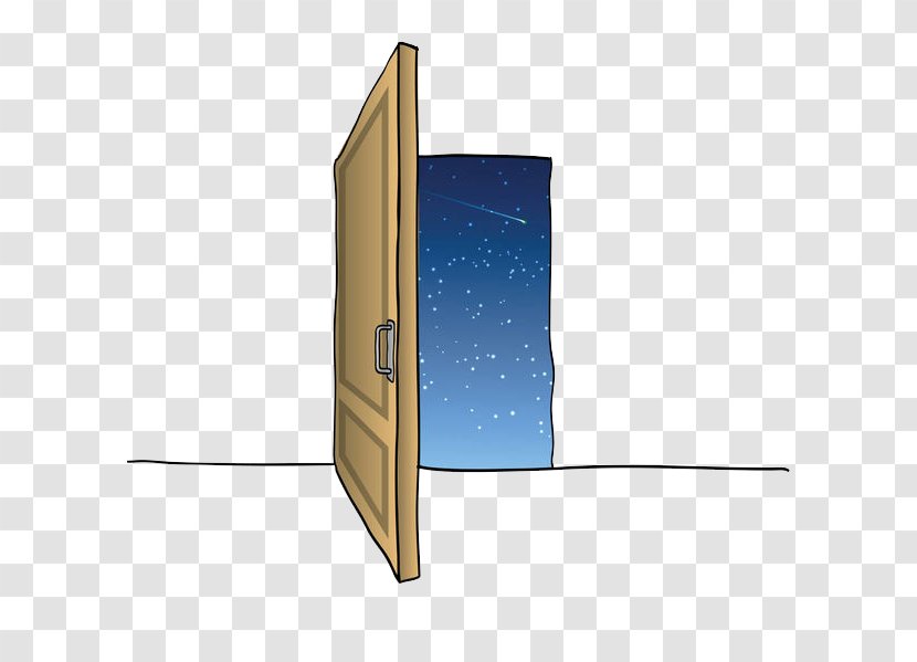 Door Drawing Cartoon Illustration - Doodle - Starry Sky Outside The Transparent PNG