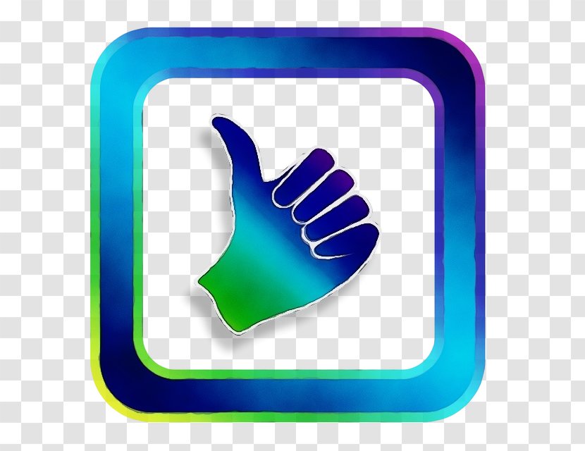 Hand Icon Finger Gesture Thumb - Symbol Electric Blue Transparent PNG