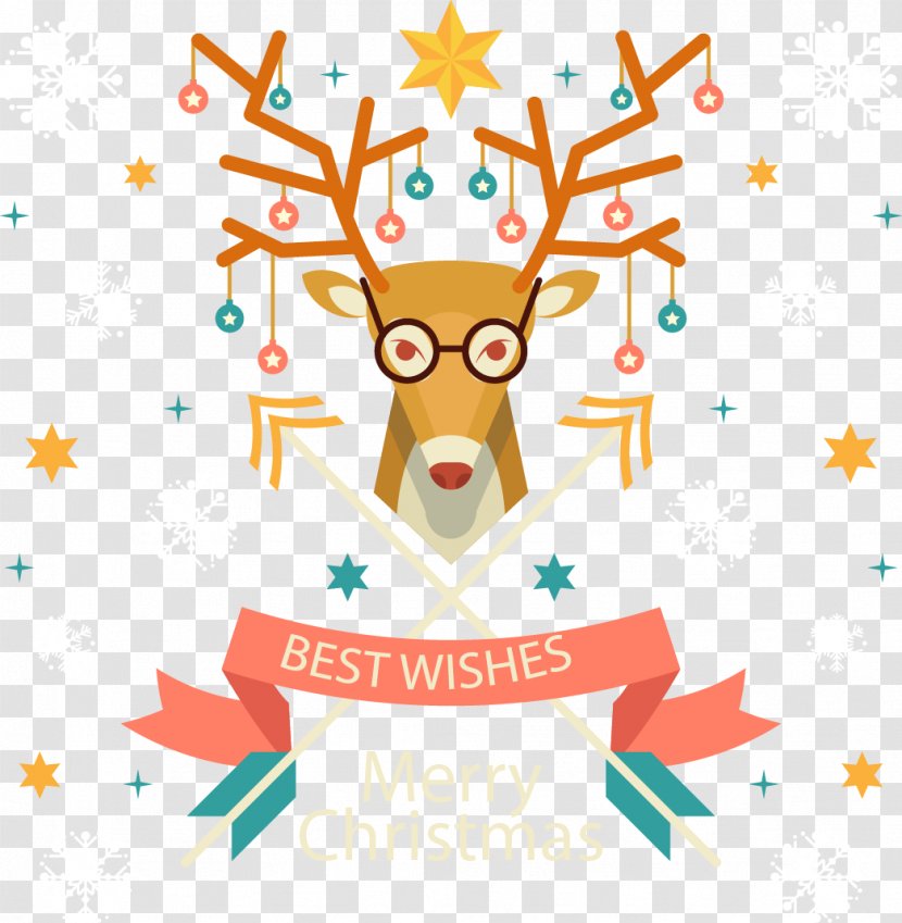 Christmas Deer Decorative Pattern - Santa Claus S Reindeer - Illustration Transparent PNG