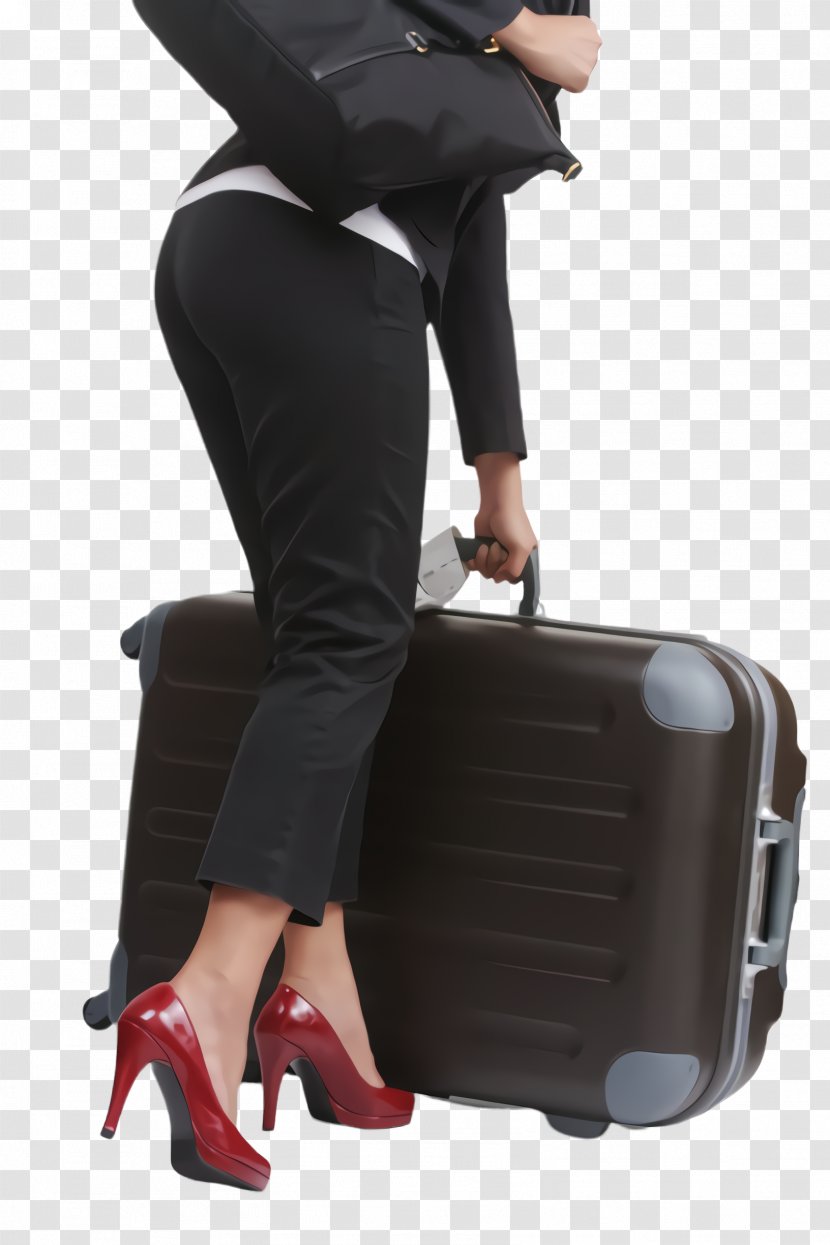 Suitcase Baggage Bag Leg Hand Luggage - Briefcase Footwear Transparent PNG