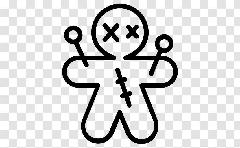 Voodoo Doll Clip Art - Black And White Transparent PNG