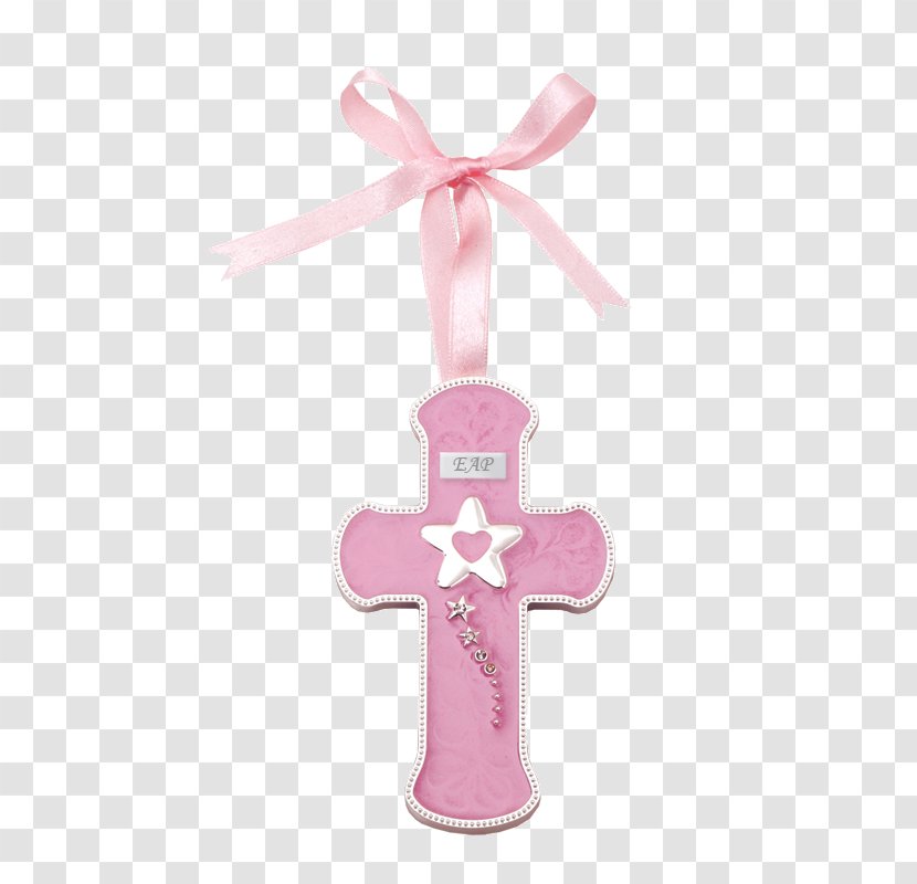 Cross Pink Ribbon Crucifixion Symbol - Cartoon - Bowknot Material Free To Pull Transparent PNG