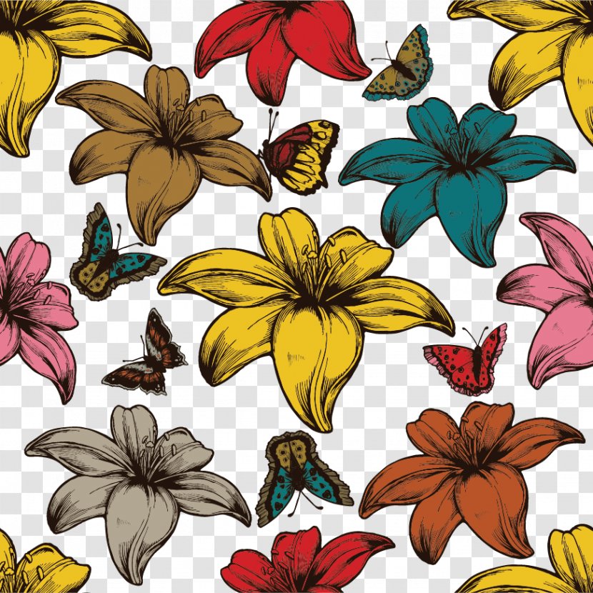 Flower Pattern - Paisley - Colored Floral Background Transparent PNG