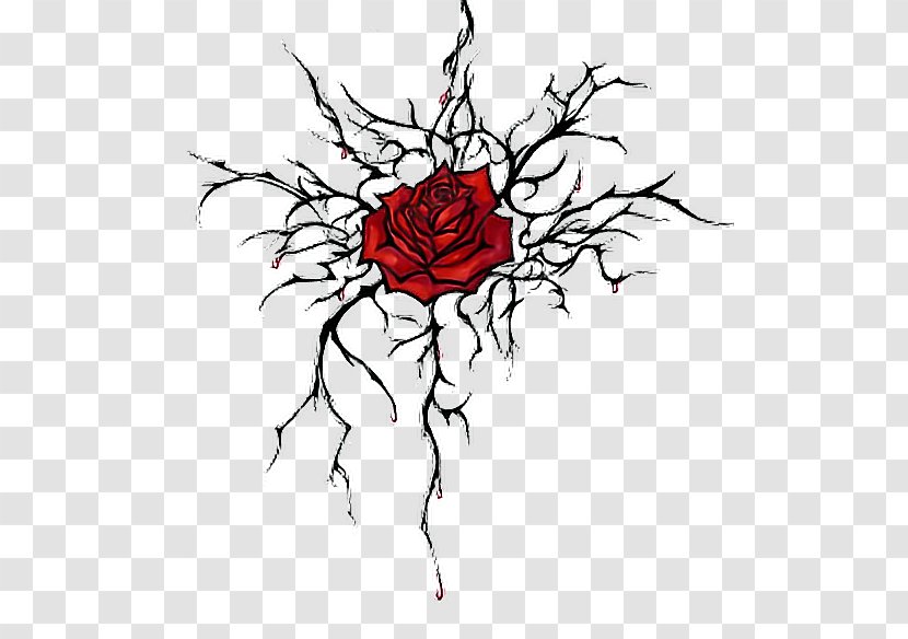 Thorns, Spines, And Prickles Drawing Rose Sketch - Cartoon Transparent PNG
