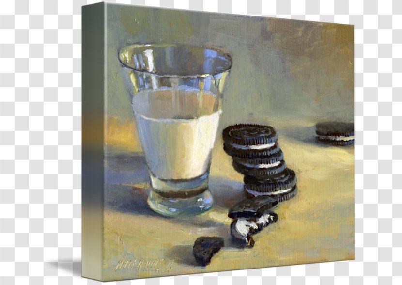 Oreo Milk Glass Biscuits Dunking - Art - Milkshake Transparent PNG