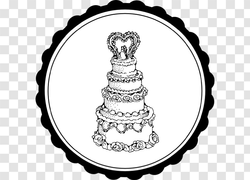 Wedding Cake Cupcake Drawing Clip Art - Black Transparent PNG