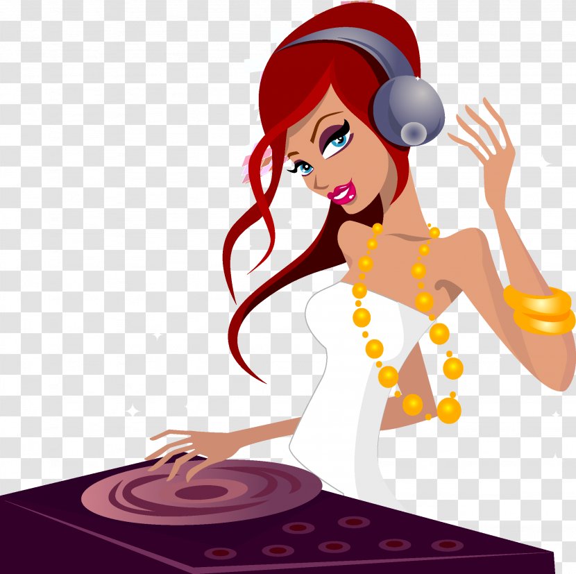 Disc Jockey Euclidean Vector Royalty-free Illustration - Flower - DJ Beauty Transparent PNG