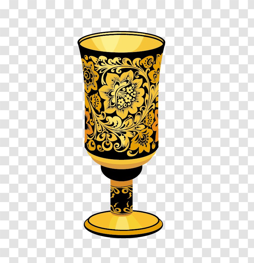 Towel Khokhloma Clip Art - Glass - Wineglass Transparent PNG