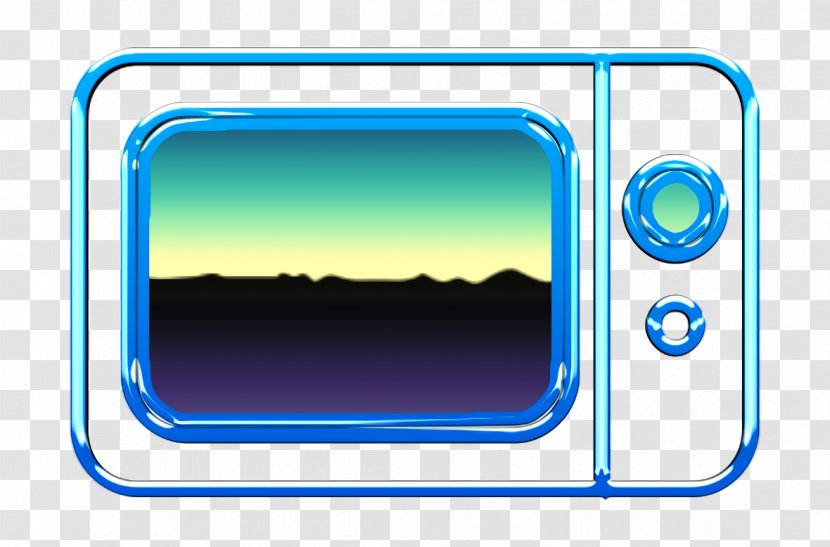Baking Icon Kitchen Microwave - Electric Blue Rectangle Transparent PNG