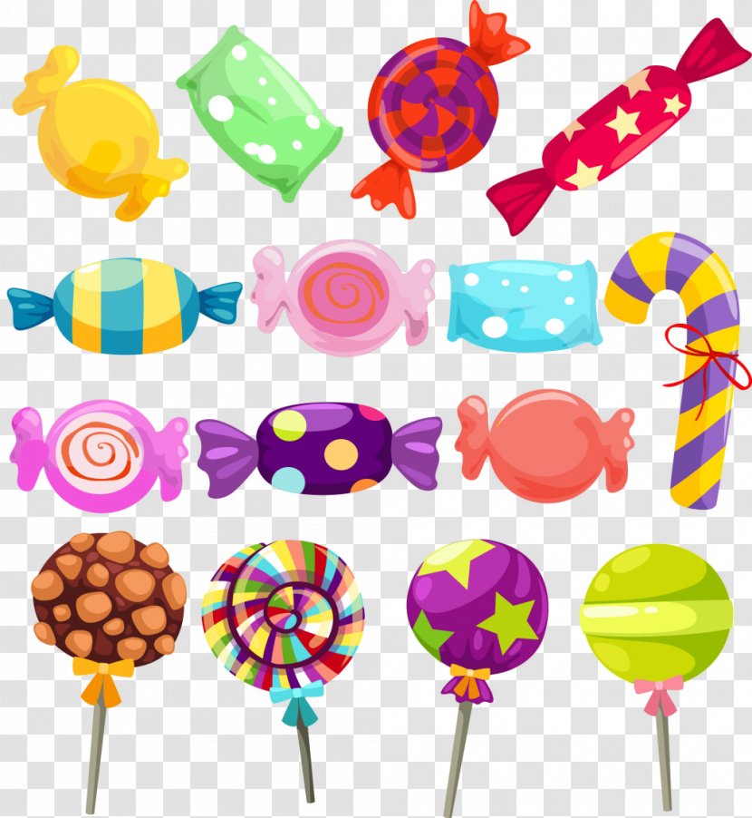 Lollipop Gumdrop Cotton Candy Cane - Royalty Free - 3d Hand-painted Candy,Colored Transparent PNG