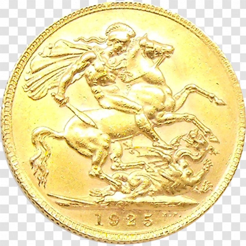 Gold Coin Sovereign Bullion - Benedetto Pistrucci Transparent PNG