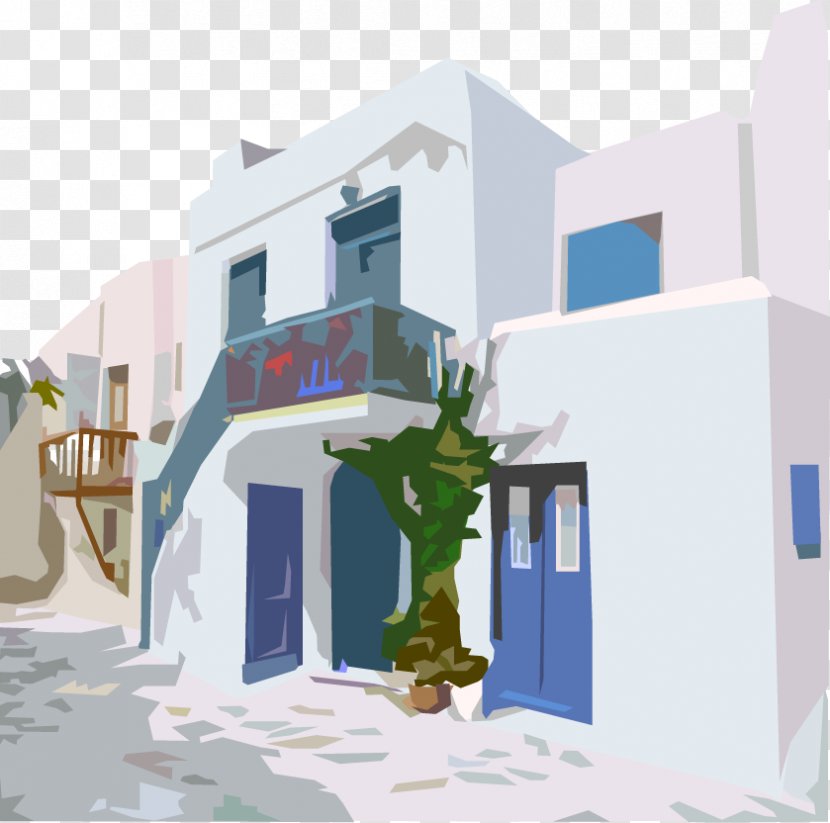 Hengchun Clip Art - Real Estate - European-style Blue And White Town Transparent PNG