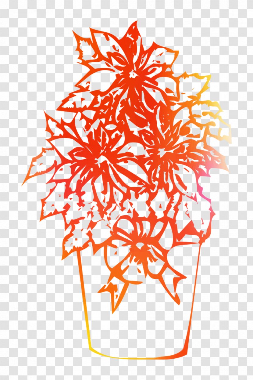 Poinsettia Pattern Illustration Design 0 - Leaf - Orange Transparent PNG