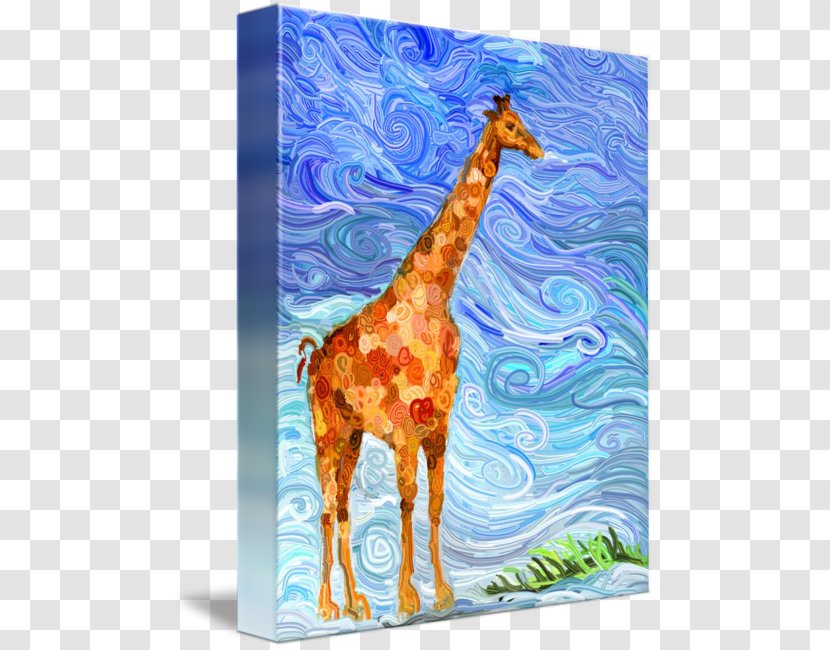 Giraffe Gallery Wrap Canvas Art Printing - Van Gogh Transparent PNG