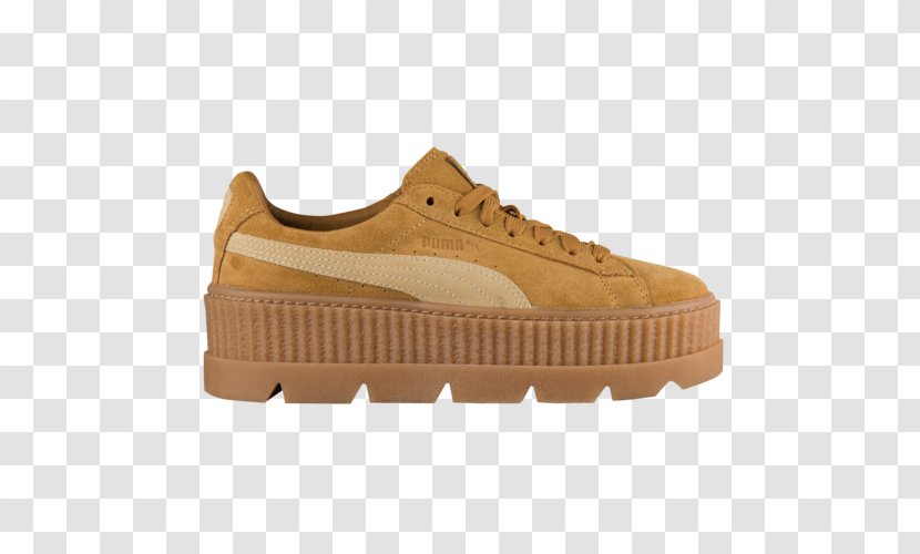 Womens Puma Cleated Creeper Suede Shoe Sneakers Clothing - Beige - Brown Shoes For Women Transparent PNG