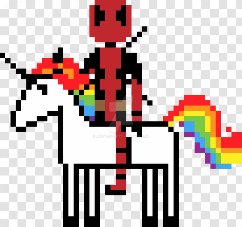 Deadpool Pixel Art Unicorn - Area - Chimichanga Transparent PNG