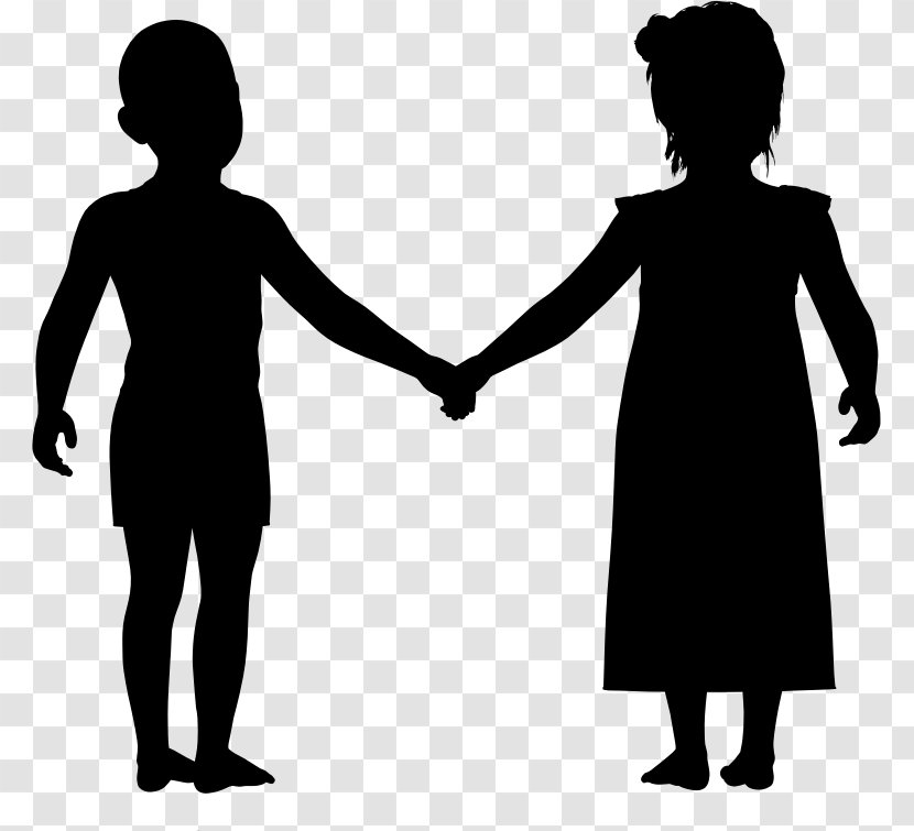 Holding Hands Child Silhouette Clip Art - Watercolor - Boys And Girls Transparent PNG