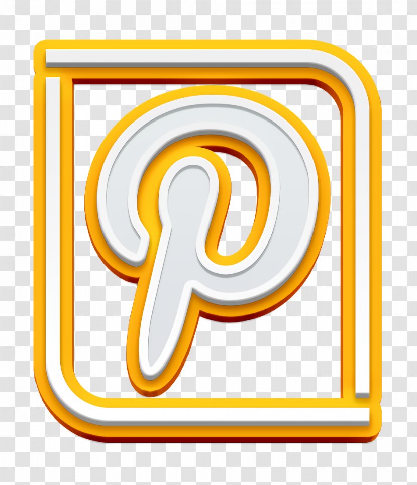 Pinterest Icon Social - Yellow - Rectangle Symbol Transparent PNG