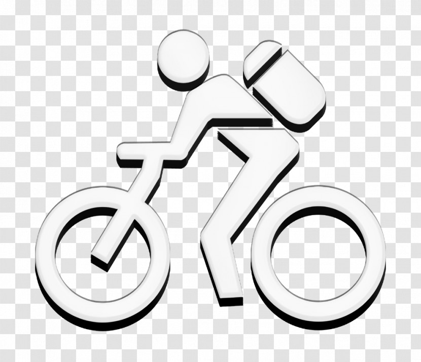 Transport Icon Man With A Bag In A Bicycle Icon Bike Icon Transparent PNG