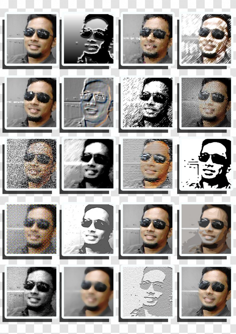 Glasses Eyebrow Collage Font - Eyewear Transparent PNG