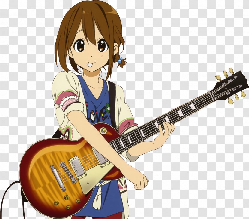 Yui Hirasawa Bass Guitar Electric K-On! - Watercolor Transparent PNG