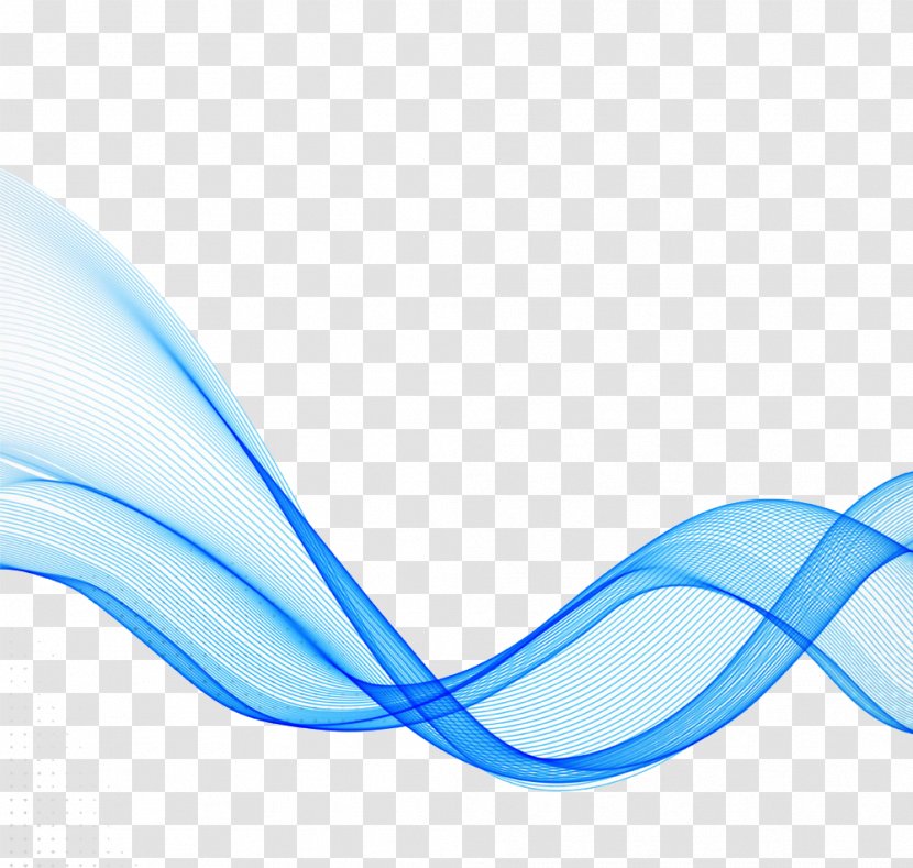 Blue Wave Curve Illustration - Aqua - Ribbon Decorative Elements Transparent PNG