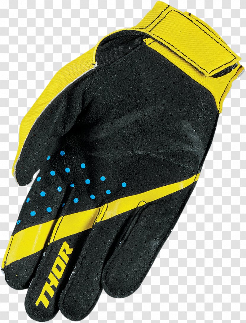 Thor Glove Motocross - Yellow Transparent PNG