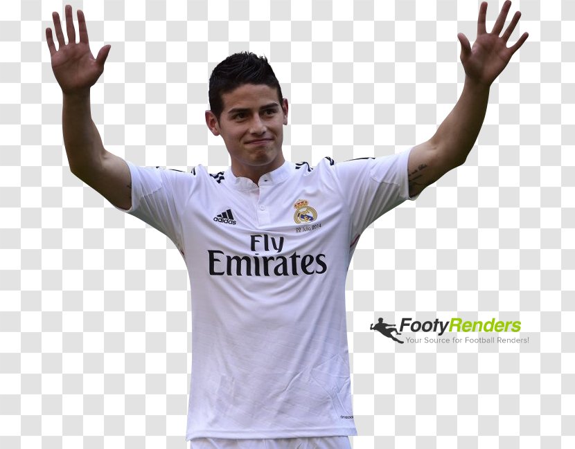 James Rodríguez Real Madrid C.F. Soccer Player Jersey - T Shirt - Rodriguez Transparent PNG