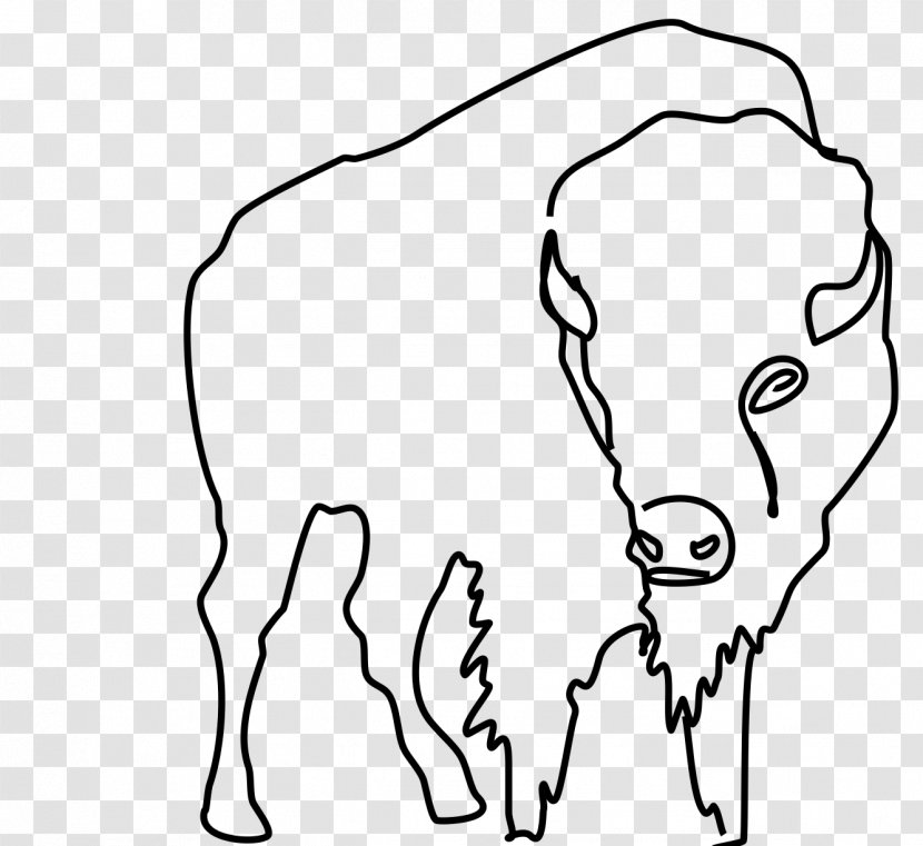 Drawing American Bison Animal Cattle - Cartoon Transparent PNG