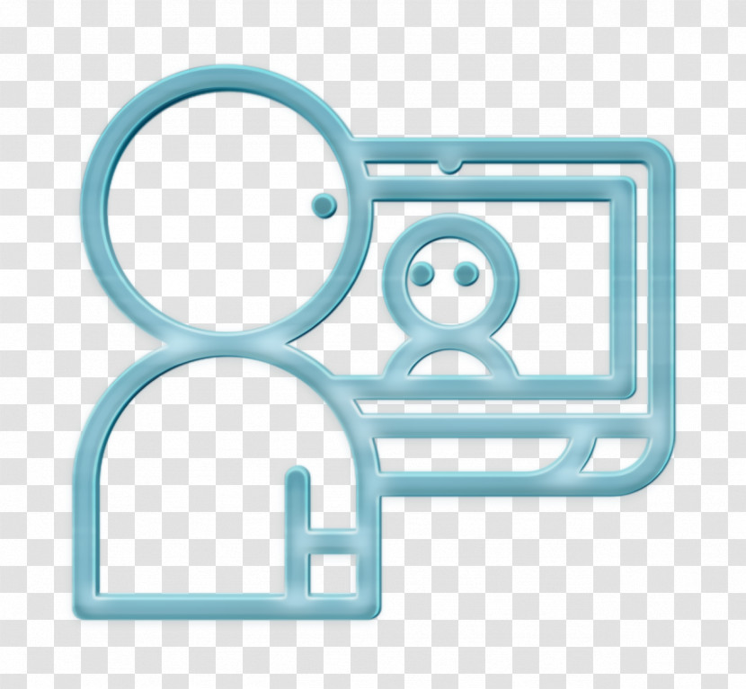 Linear Communication Icon Videocall Icon Laptop Icon Transparent PNG
