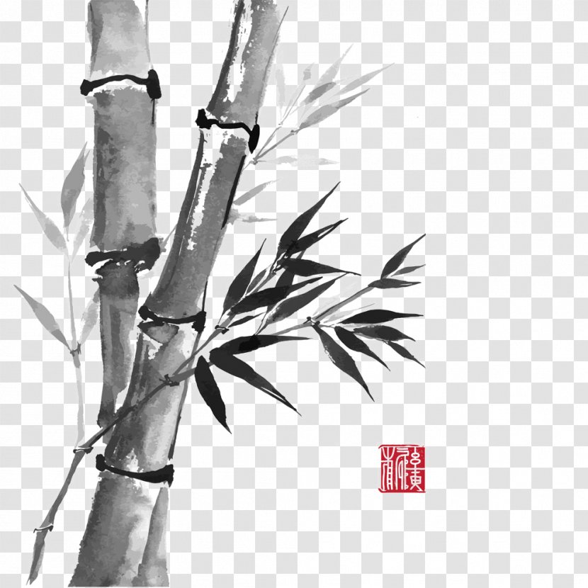 Bamboo Drawing Ink Wash Painting - Tree - Chinese Wind Transparent PNG