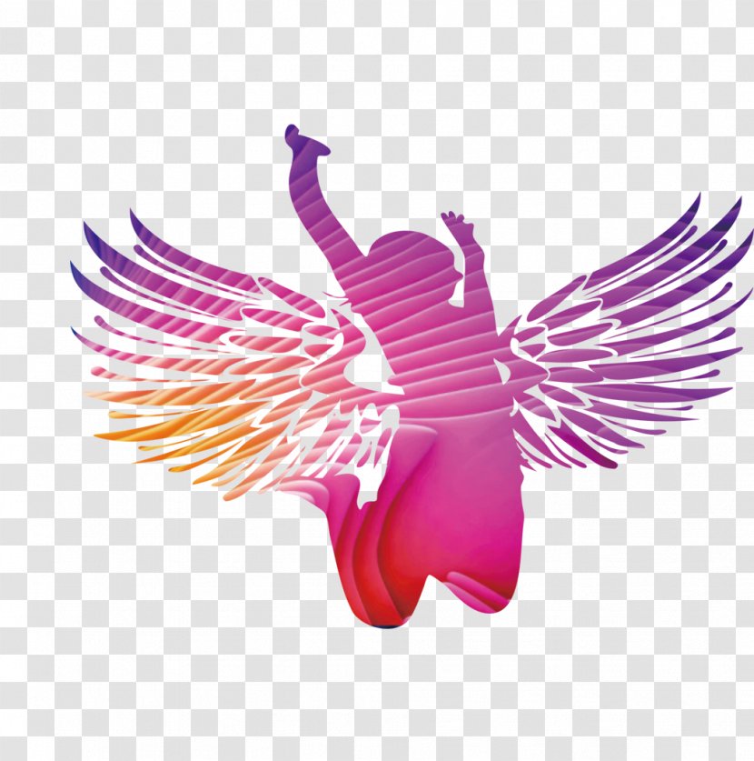 Wing Download - Magenta - Jumping People Dream Of Flying Transparent PNG