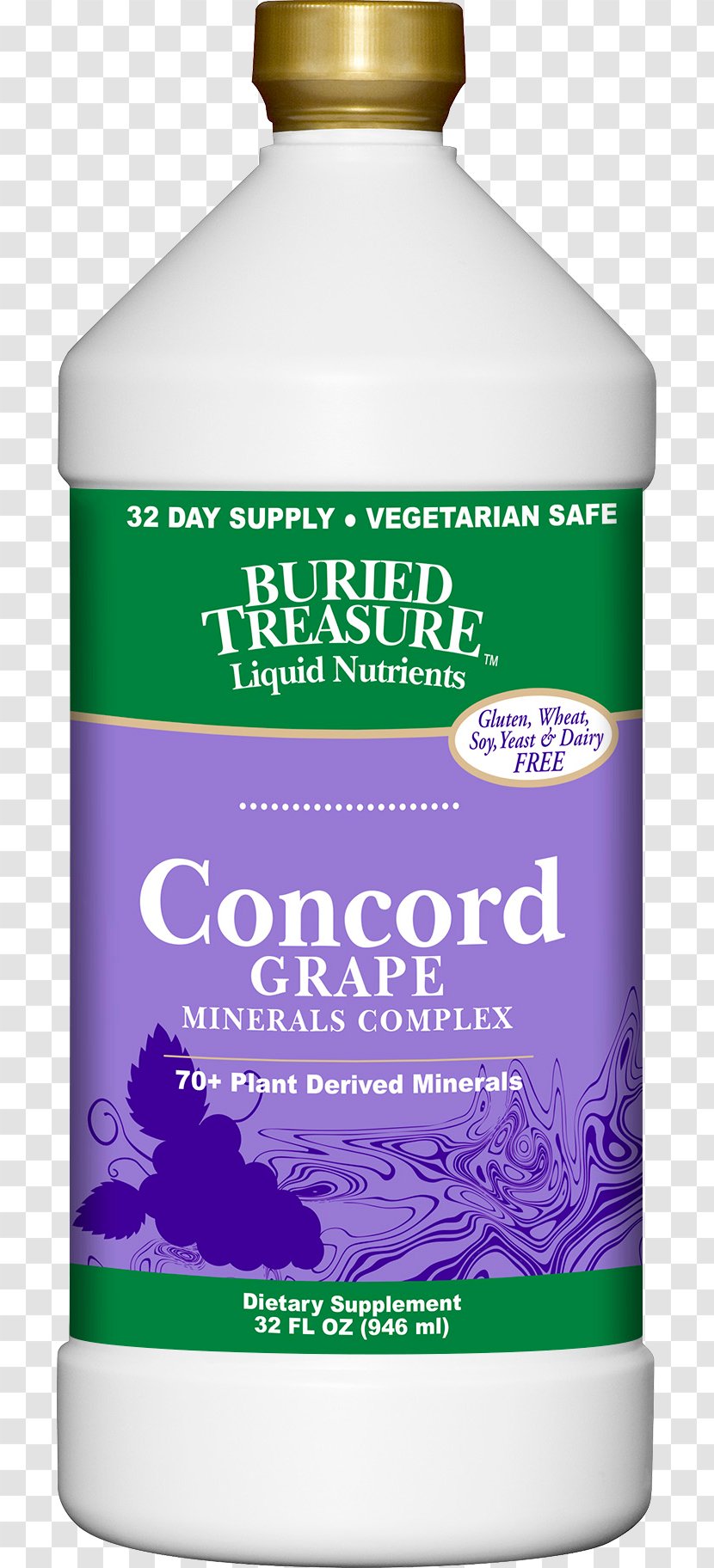 Concord Grape Buried Treasure 70 Plus Plant Derived Minerals Liquid Dietary Supplement Transparent PNG