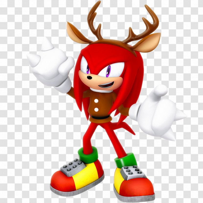 Knuckles The Echidna Sonic Hedgehog Video Game Doctor Eggman Adventure 2 - Christmas Ornament - Reindeer Transparent PNG