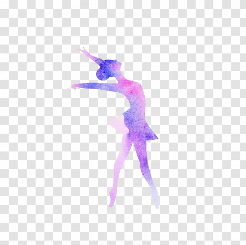 Ballet Dancer Balerin - Purple - Watercolor Elegant Dancers Transparent PNG
