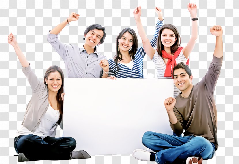 Facial Expression Social Group Youth Fun Cheering - Sitting Happy Transparent PNG