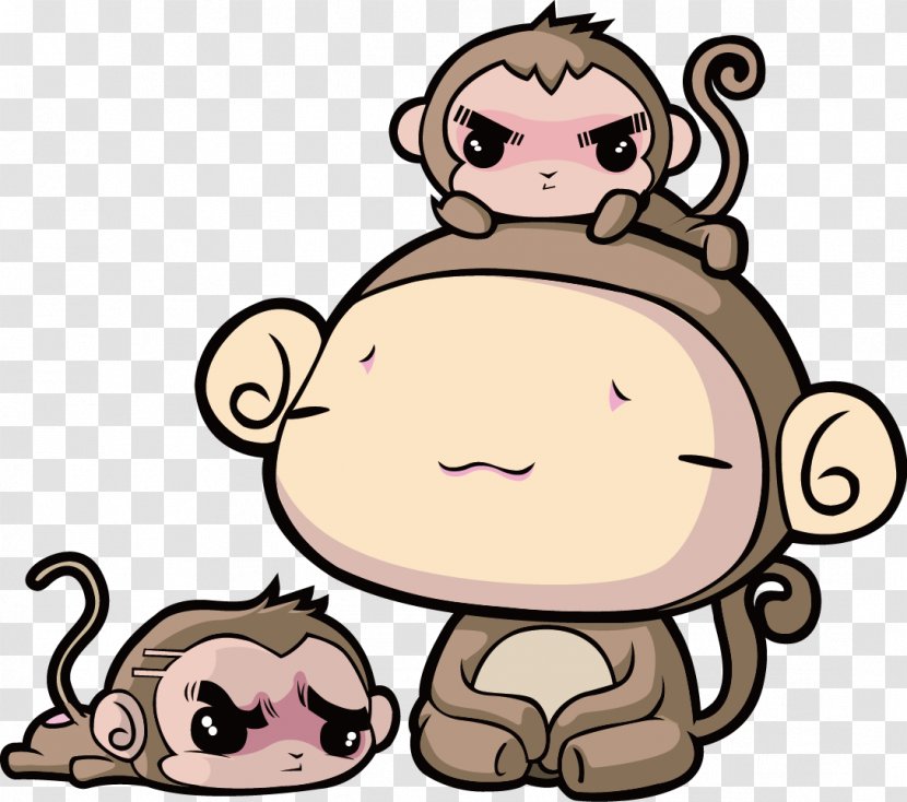 U7334u5e74u5409u7965 Monkey Cartoon - Head - Cute Little Transparent PNG