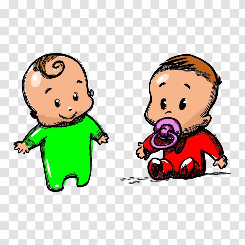 Infant Cartoon Drawing Clip Art - Happiness - Hand-painted Baby Transparent PNG