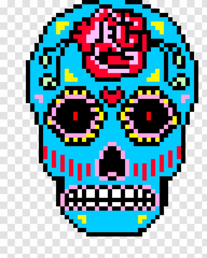 Calavera Bead Skull Day Of The Dead Cross-stitch - Pixel Art - Sugar Transparent PNG