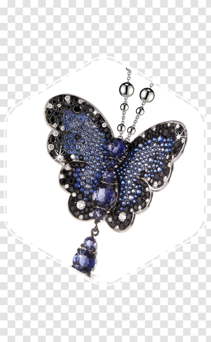 Butterfly Sapphire Earring Charms & Pendants Necklace - Gemstone Transparent PNG